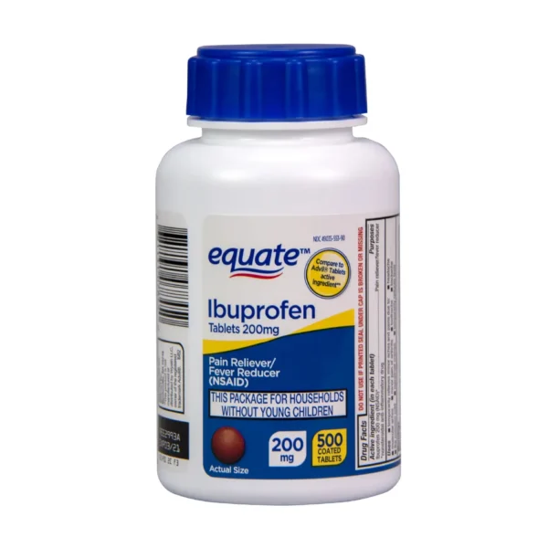 Equate signature Ibuprofen Equate Ibuprofen 200 mg, Soulagement de la Douleur et Réducteur de Fièvre (500 Comprimés)