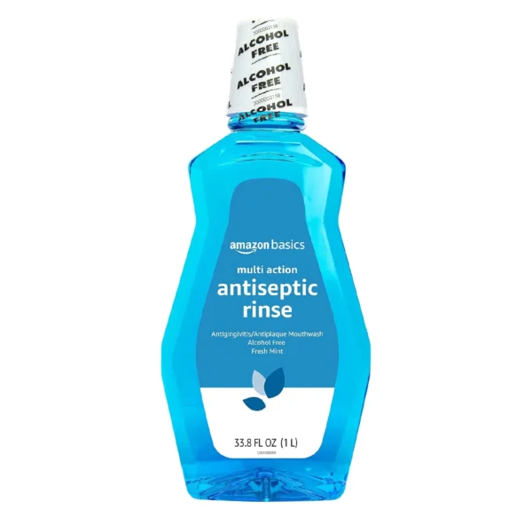 Bain de Bouche Antiseptique Multi-Action Amazon Basics Bain de Bouche Antiseptique Multi-Action Amazon Basics, Sans Alcool, Menthe Fraîche, 1 Litre (Anciennement Solimo)