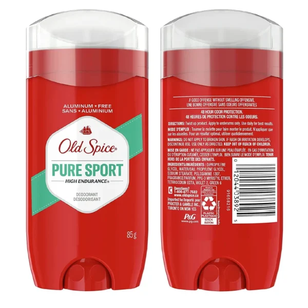 Old_Spice Deodorant Bâton de Déodorant Old Spice, Pure Sport Haute Endurance, 85 g